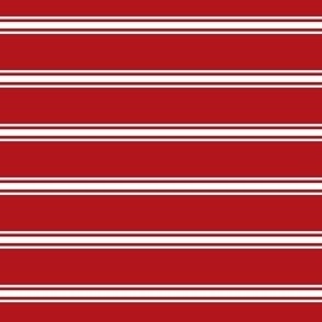 FS Cherry Red with White Ticking Stripe Horizontal