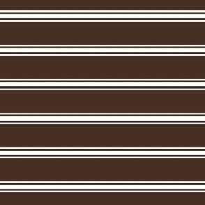 FS Dark Brown with White Ticking Stripe Horizontal