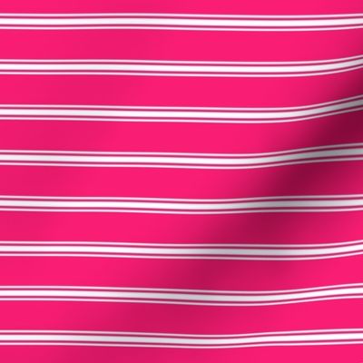 FS Magenta Pink and White Ticking Stripe Horizontal