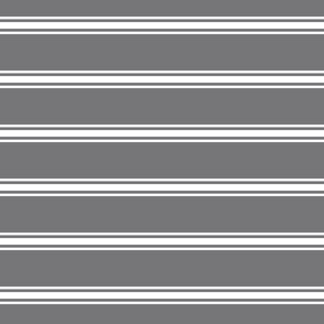 FS Steel Grey Gray with White Ticking Stripe Horizontal