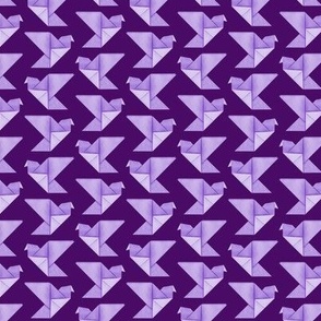 Purple Origami Birds on Purple Small Scale