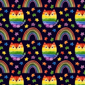 Pride Cat with Rainbow