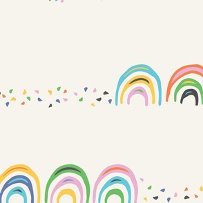 L - Spring Colorful Retro Hand drawn Rainbow Arches