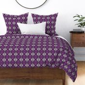 Traditional Block Print Design in Hues of Purple Mauve