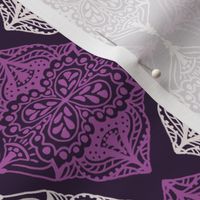 Traditional Block Print Design in Hues of Purple Mauve