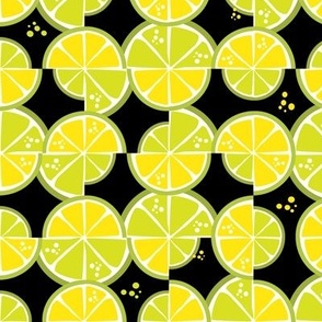 lemon lime truchet on black