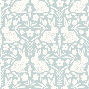 Springtime Bunnies in Pale Blue – Large Scale