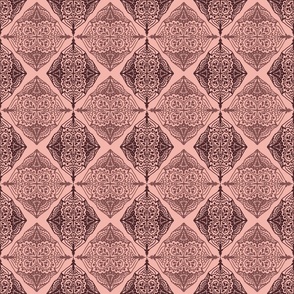 Traditional Block Print Design in Shades of Pink