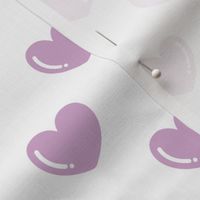 Purple Hearts on a White Background 