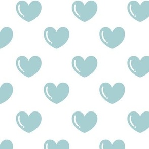 Blue Hearts on a White Background 