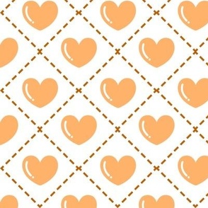 Quilted Orange Hearts