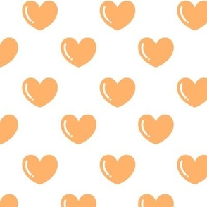 Orange Hearts on a White Background 