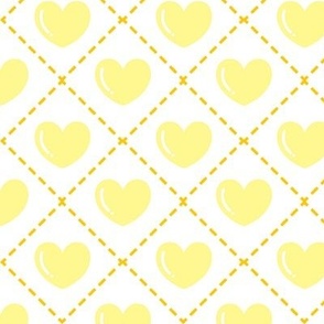 Quilted Yellow Hearts