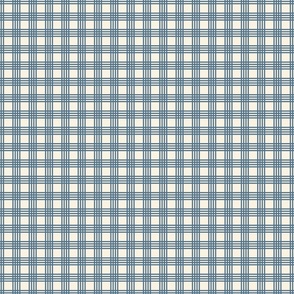 Blue Narrow Stripes - Checkerboard - Coastal Chic Collection - Admiral Blue on Ivory BG