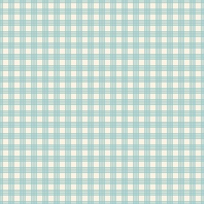 Blue Narrow Stripes - Checkerboard - Coastal Chic Collection - Opal Green on Ivory BG