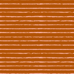 Small Horizontal Textured Rose Quartz Stripe on Tangerine