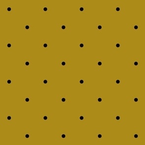 Black Polka Dots on Mustard Yellow