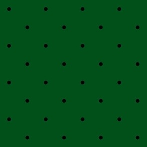 Black Polka Dots on Green