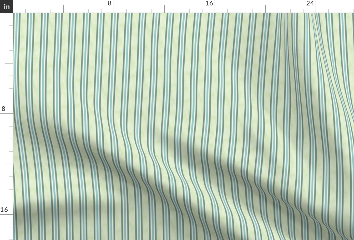 Poloval Stripe D in Aqua/Mint