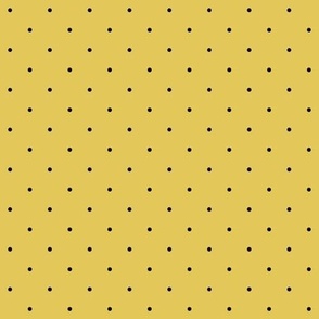 Small Black Polka Dots on Bright Yellow