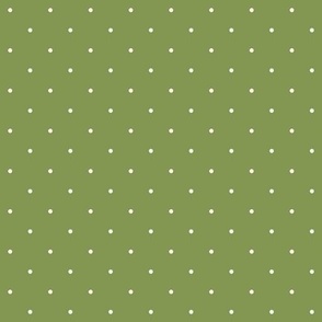 Small Light Green and White Polka Dots