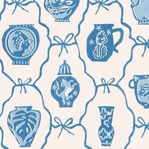 Blue and white pottery toile