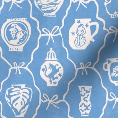 Blue  pottery toile