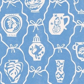 Blue  pottery toile