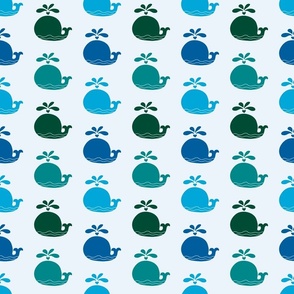 Whale Spouting Water in Pantone Ultra-Steady Greens and Blues (small)