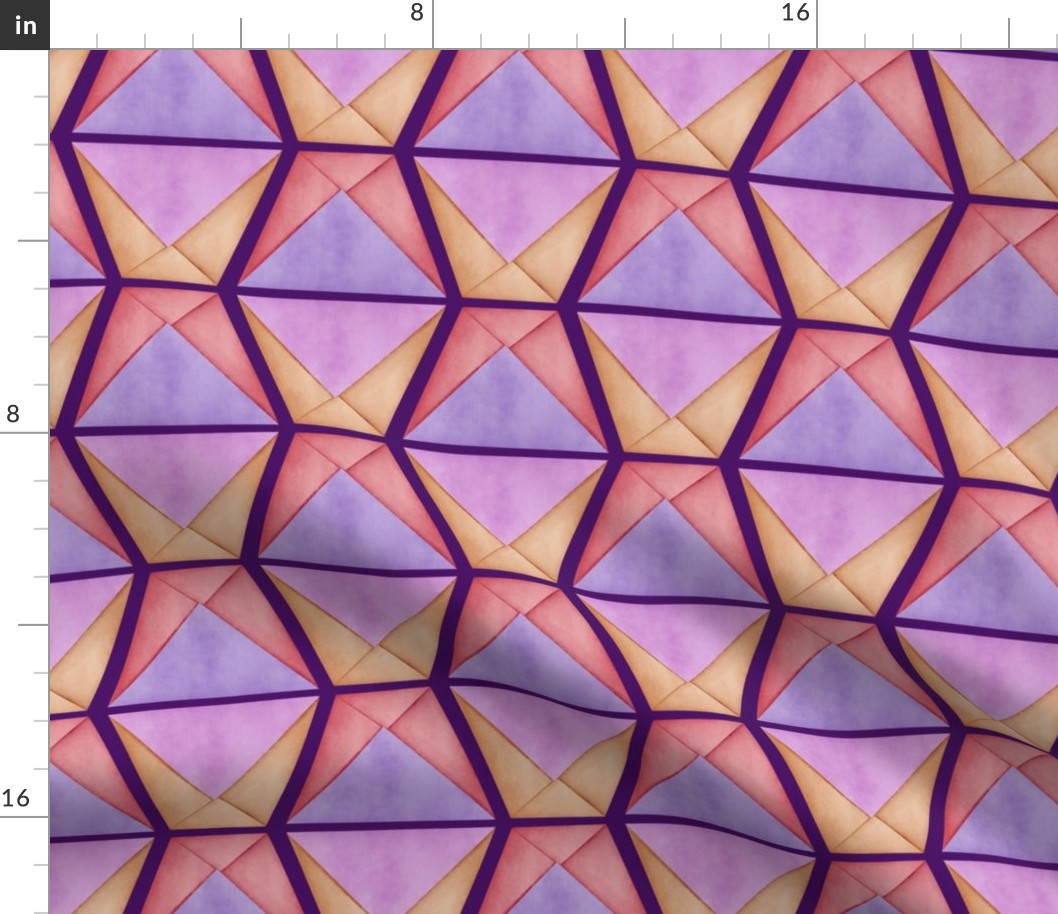 Origami Paper Cups on Purple Large Scale