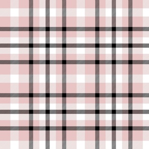 Pink Plaid with Black and White