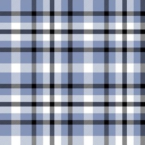 Periwinkle Blue Plaid with Black and White