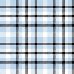 Light Baby Blue Plaid with Black and White