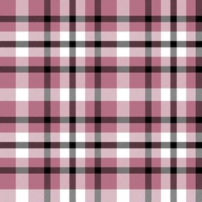 Rose Red Plaid with Black and White