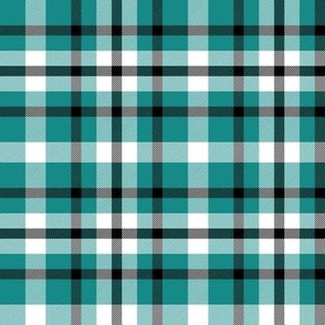 Teal Blue Plaid with Black and White