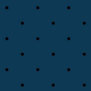 Modern Black Polka Dots on Dark Blue