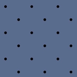 Modern Black Polka Dots on Blue