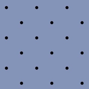 Modern Black Polka Dots on periwinkle blue