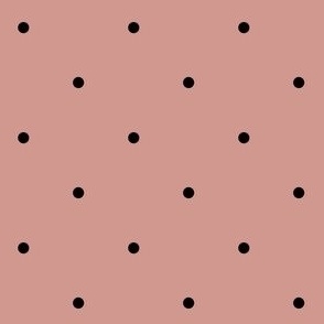 Simple Black Polka Dots on Light Terracotta Red