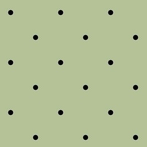 Simple Black Polka Dots on Light green