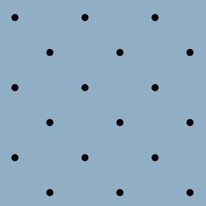 Simple Black Polka Dots on Blue