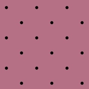 Simple Black Polka Dots on Red Rose