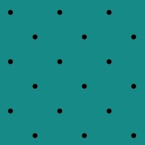 Simple Black Polka Dots on Teal