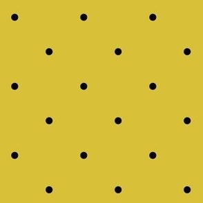 Simple Black Polka Dots on Mustard Yellow