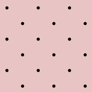 Simple Black Polka Dots on Light Baby Pink