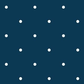Cute White Polka Dots on Dark Navy Blue