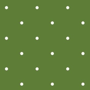 Cute White Polka Dots on green
