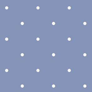 Cute White Polka Dots on periwinkle blue
