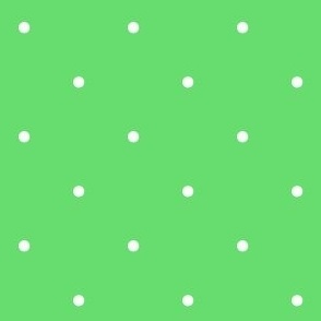 Cute White Polka Dots on bright green