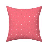 Cute White Polka Dots on Bright Coral Pink